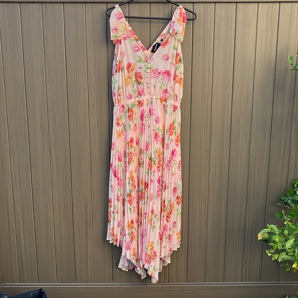 The Kooples Pleated Floral-Print Maxi Dress size 2 Bridal Shower Wedding Fairy - Picture 4 of 16